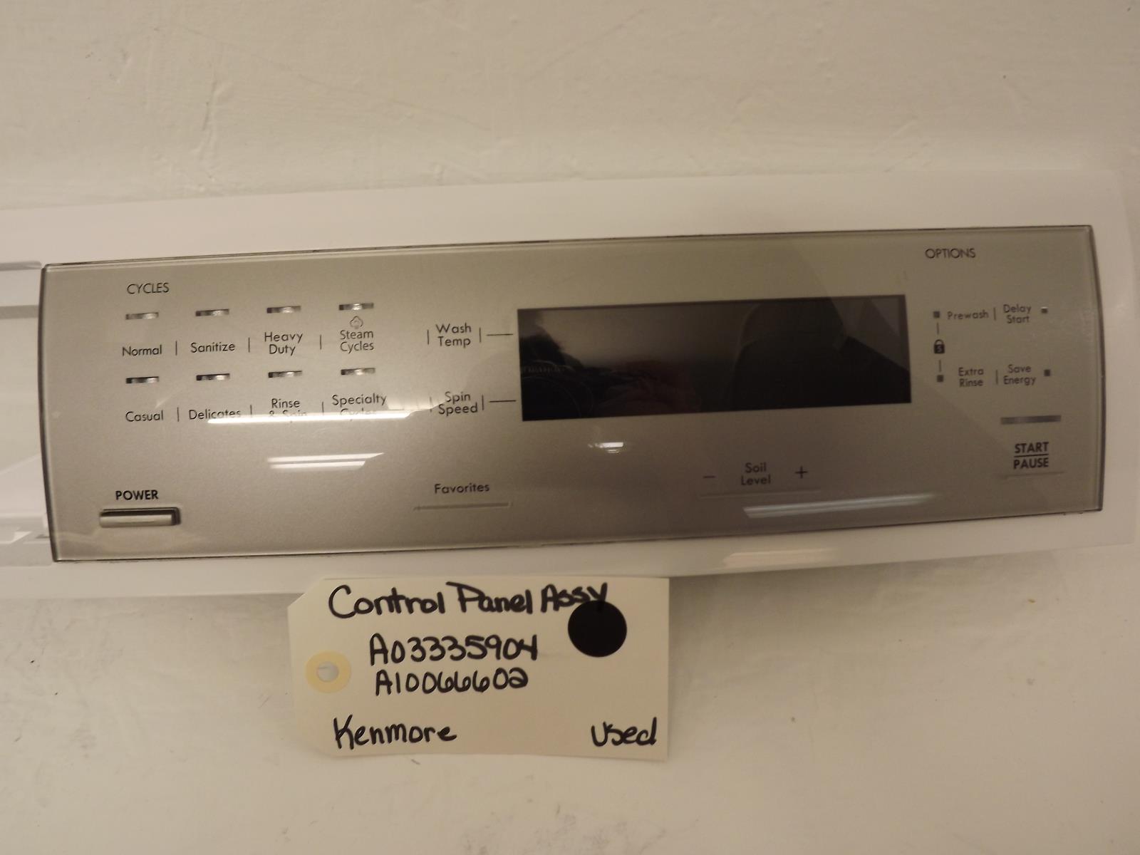 Kenmore Washer A03335904 A10066602 Control Panel Assy Used Kenmore Washer A03335904 A10066602 Control Panel Assy Used